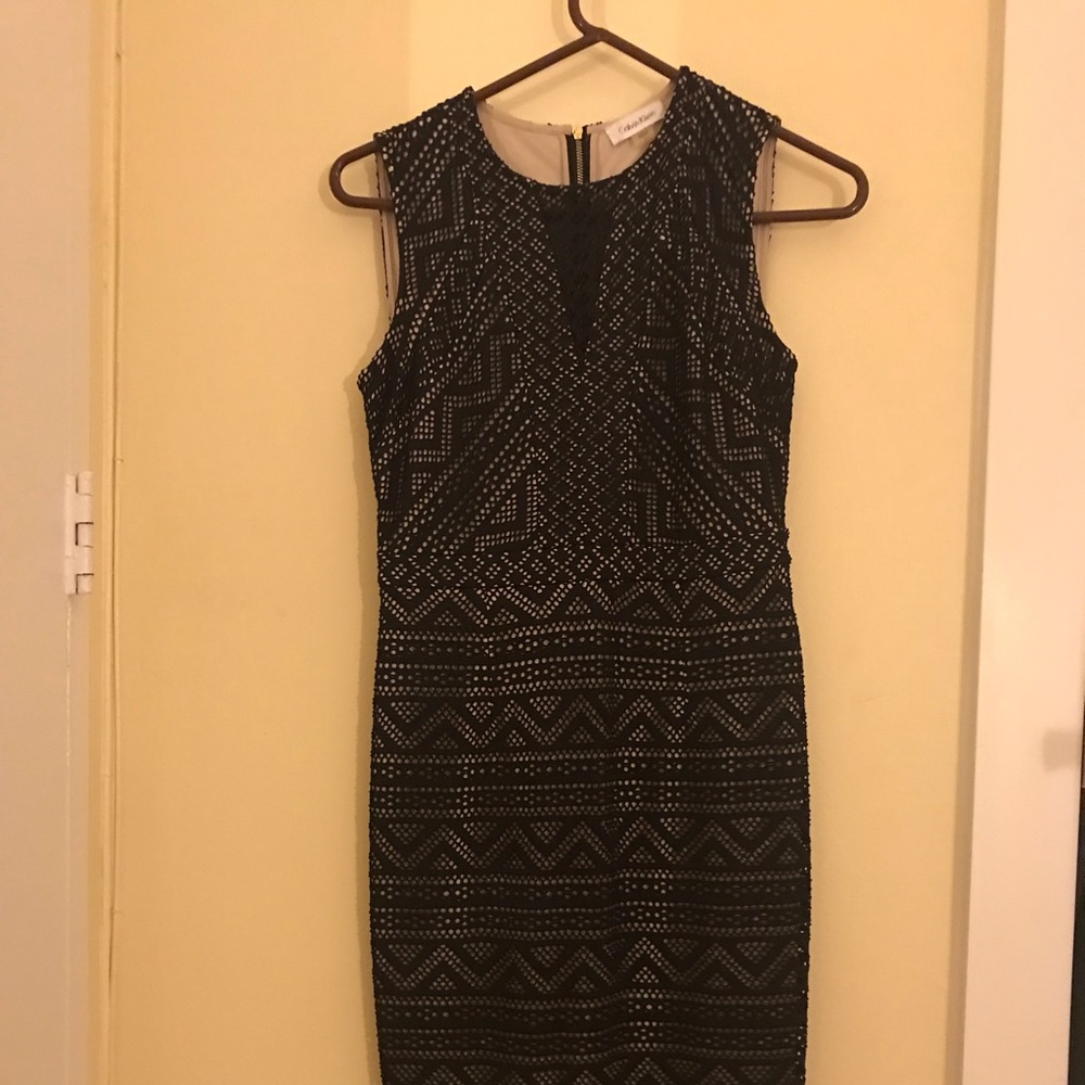 Calvin Klein navy lace dress